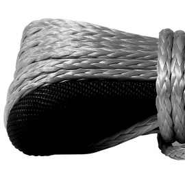 Comily Plus+ 6.3 mm Stärke x 15 m Länge, 2900 kg Tragkraft, UHMW-PE Einfache KFZ-Seilwinde mit Kabelummantelung und Aufhänger - Farbe: Grau