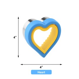 Apokney Sandwich Cutter - 6 Piece Set - Heart, Square, Star, Dinosaur, Round, Mouse Shapes - DIY Lunch Punch for Kids