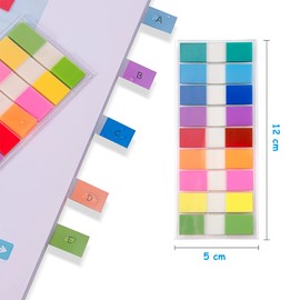 Okydoky Okydoky 360 Stück Haftstreifen(9 Farben,44 x 11 mm) 2er Pack Eschreibbare Klebezettel Haftmarker, Textstreifen Page Marker, Haftnotizen Index Tabs für Seitenmarkierungm, Sticky Notes(2p.DE)