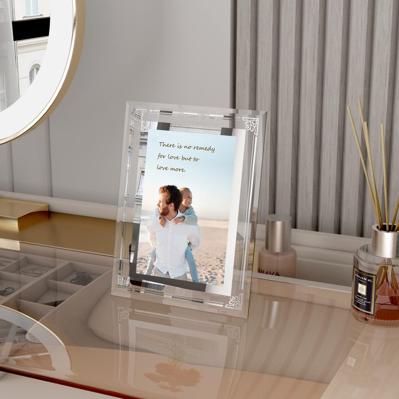 HORLIMER 2 Pack 4x6 Picture Frame, Glass Photo Frames 4