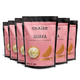 Craize Guava Crisps | Gluten Free, Vegan, Kosher, Toasted Corn Crackers | 6 pack, 4 oz each