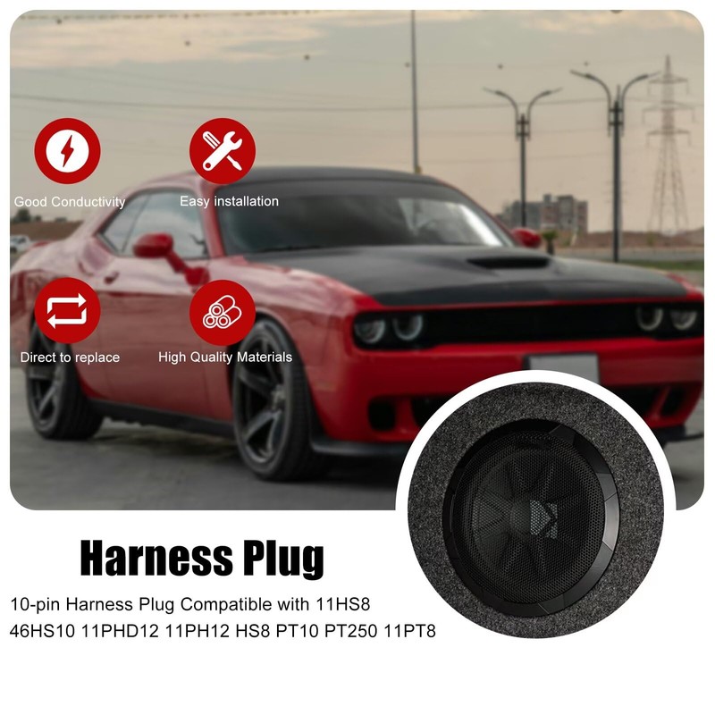 Xspeedonline 10-pin Power Speaker Harness Plug for Kicker Hideaway (HS8)