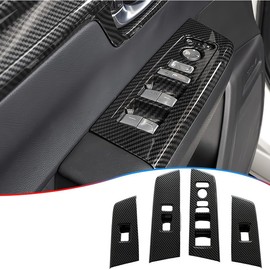 MUXEE 4pc Window Lift Switch Panel Cover Interior Decoration for Honda CRV CR-V 2023 2024 2025 2026 - ABS Carbon Fiber Sport Interior Accessories