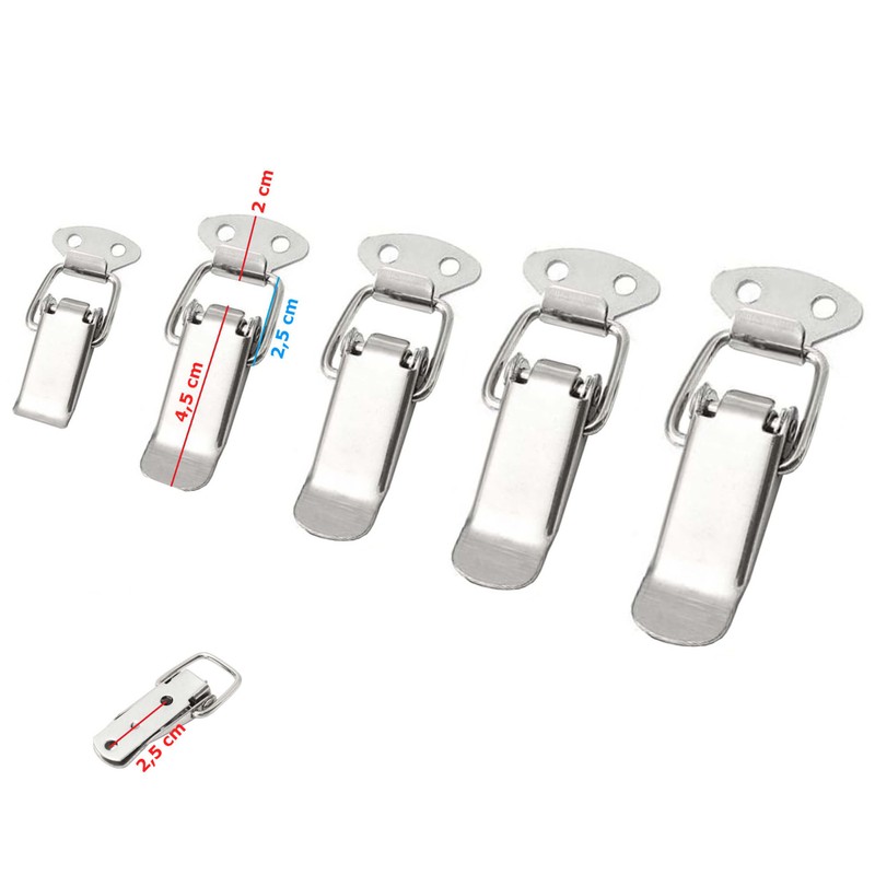 4 x Stainless Steel Tension Clasps, Ideal as a Box