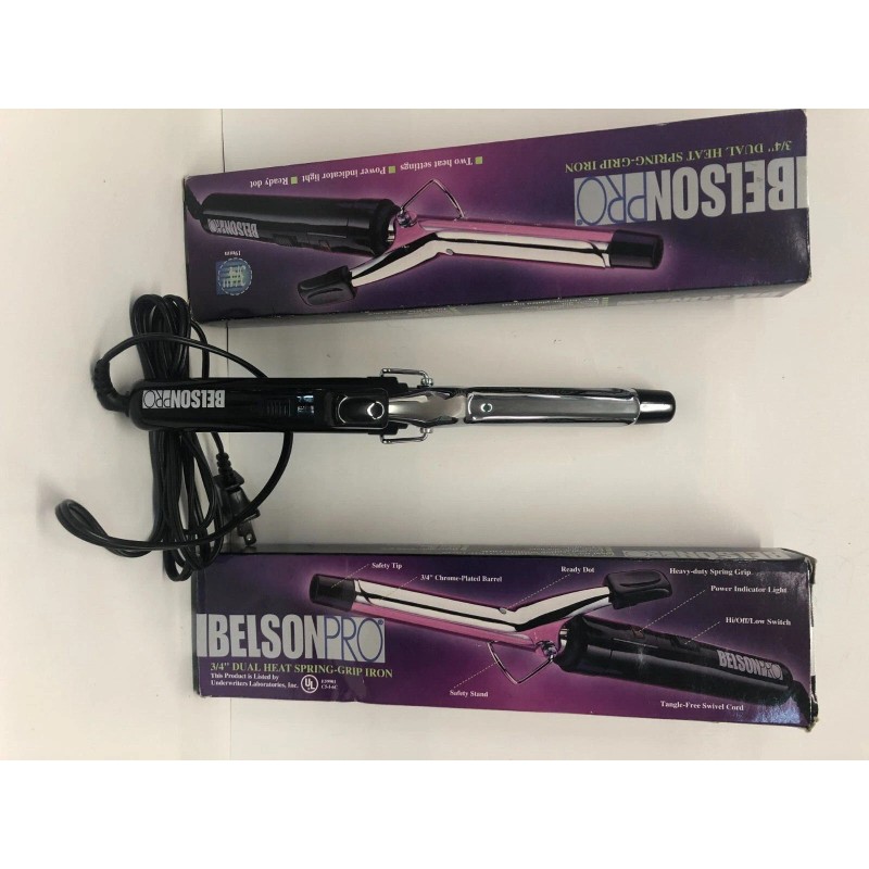 BELSON PRO CURLING IRON ~3/4" Dual Heat Settings; Spring-Grip ~BUY