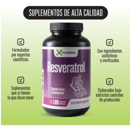 Resveratrol | Antioxidante | 180 Cápsulas | Polifenoles Sin Sabor