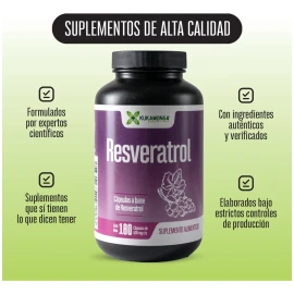 Resveratrol | Antioxidante | 180 Cápsulas | Polifenoles Sin Sabor
