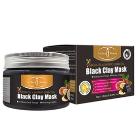 AICHUN BEAUTY Clay Face Mask Deep Cleansing Exfoliation Soothing Repair Remove Blackheads Facial Moisturizing Anti-Acne (ARGAN OIL & BAMBOO CHARCOAL (BLACK))