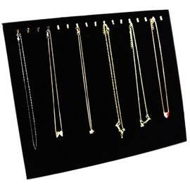 Ogrmar Black Velvet 17 Hook Necklace Jewelry Tray/Display Organizer/Pad/Showcase/Display case (17 Hook Necklace Display)