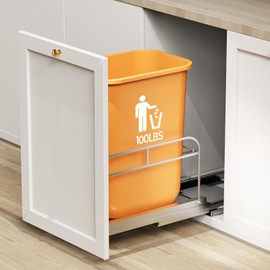 LIONONLY Pull Out Trash Can Under Cabinet Kit with Soft-Close Slides(Trash Bin Not Included), Under Sink Garbage Can Pull Out, for Kitchen, Sink, Drawer, Required Minimum Cabinet Size(12" W X 18" D)