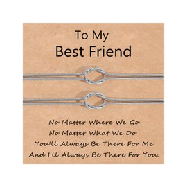 GBTBYS 2pcs Friendship Gifts for Women Best Friend Bracelet Gifts for Women Birthday Gift Besties Sisters Silver