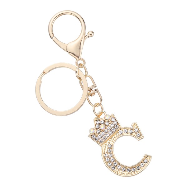 SUIKIHUM Initial Letter Keychains, (Mini Letter Crystal KeyChain) Zinc Alloy