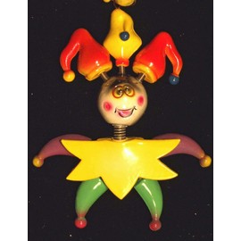 Bobble Head Jester Beads Necklace New Orleans Mardi Gras Spring Break Cajun Carnival Festival