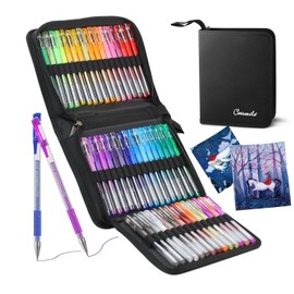 CAISEXILE Glitter Gel Pens for Adult Coloring Books, 96 Pack Artist Gel Pens 48 Colors with 50% More Ink for Drawing Note Taking Crafts Scrapbooks Journaling Doodling Diary Back to School Supplies