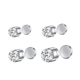 XdealCozyxc 4 Pairs Magnetic Fake Nose Stud Piercing for Women Men No Piercing Septum Jewelry,3mm 4mm 5mm 6mm