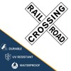 Railroad Crossing Sticker, 12x12 Inches, Wall Décor, Pack of 2
