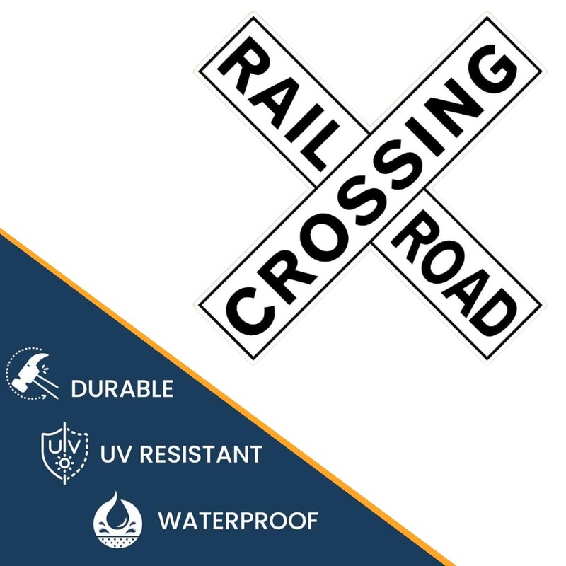 Railroad Crossing Sticker, 12x12 Inches, Wall Décor, Pack of 2