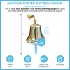 Traditional Brass Wall-Mounted Door Bell, 17cm Nautical Ship Bell Ringer