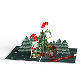 Lovepop® Christmas Gnomes 3D Pop-Up Card, Unique Christmas Greeting Card with Cute Winter Gnomes, Special 3D Folding Christmas Card, Extraordinary 3D Card for Christmas