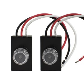 J.LUMI YCA1030 Dusk to Dawn Sensor, Hard-Wired Post Eye Photocell Sensor for Outdoor Lights, Automatic Light Control Switch, UL Listed (Pack of 2)