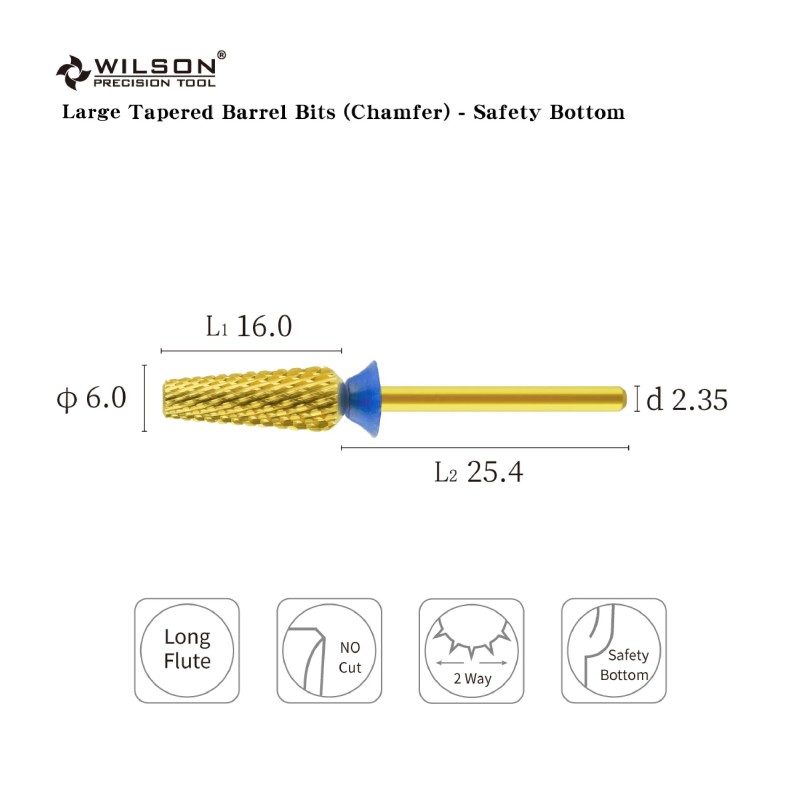 6.0mm Large Tapered Barrel Bits Chamfer Safety Bottomcolor: 1162616