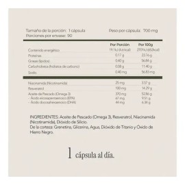 Niacinamida + Resveratrol Y Omega 3 | 90 Cápsulas | Maklen Sin Sabor