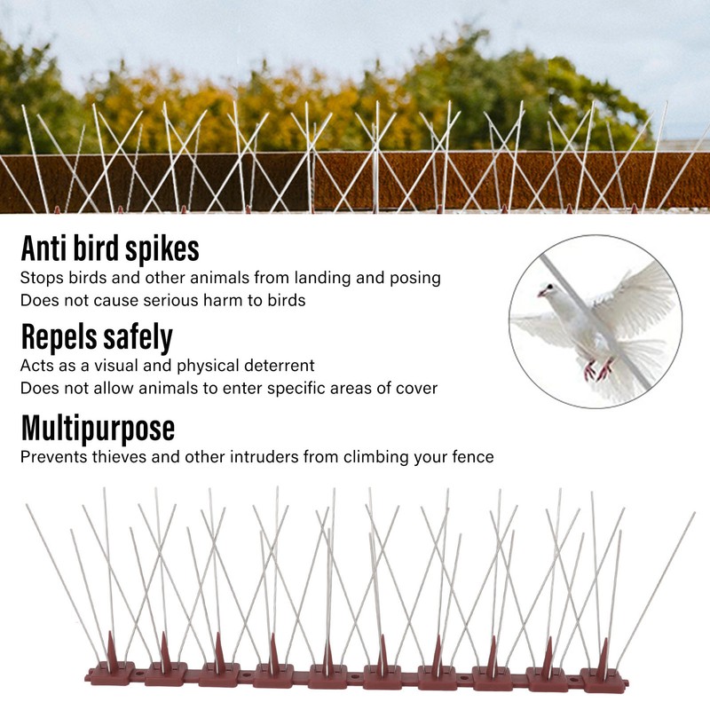 Bird Spikes 15 Feet Stainless Steel Pigeon Deterrent Spikes for