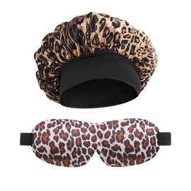 1 Sleeping Eye Mask, 1 Leopard Print Nightcap, Three-Dimensional Eye Mask, Leopard Print Eye Mask, Sleep Blackout Eye Mask, Women'S Sleep Accessories