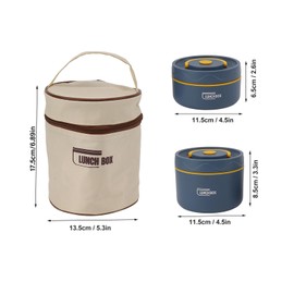 HAOHIZE Thermal Container for Food Thermos, Insulated Lunch Box with Lunch Bag, Stainless Steel Thermal Lunch Box, Leak-proof Thermal Lunch Box Set, Bento Box for Adults, Children (2 Insulated Box)
