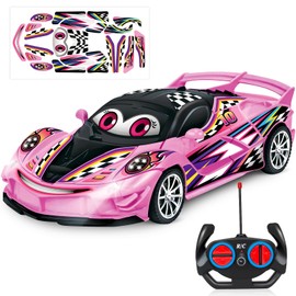 Remote Control Car for Kids Boys Girls Toys Age 3 4 5 6 7 8-12 Years, Hobby RC Racing Cars Toys with Cool Led Lights Christmas Birthday Gifts-Pink