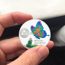 3 Year Sobriety Coin, from Cocoon to Butterfly AA Medallion with Serenity Prayer, Embrace Growth Inspirational Sober Chip Gift for Women & Men in Recovery