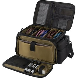 AKOZLIN Cable File Bag DJ Gig Bag Cord Organizer Case with Detachable Dividers for Laptop,DJ Gear, Sound Instrument and Music Equipment Accessories Black Green