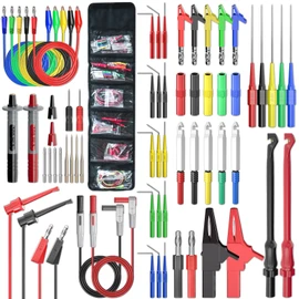 Goupchn - Kit de cables de prueba de multímetro, juego de sondas traseras con juego de sondas reemplazables, enchufe de plátano para probar cables de gancho, clips de cocodrilo y sondas de perforación