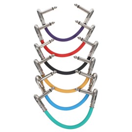 VICASKY 6pcs Guitar Patch Cables for Effects Pedals Flat Core Mono Male to Male Connectors for Tight Spaces Music Setup