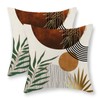GOLIANDA Boho Pillow Covers 18x18 Set of 2 Green Gold