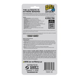 Flex Seal Epoxy, Extreme Liquid, Multi-Purpose, Durable, Permanent, Watertight, Long-Lasting Bond, for Automotive, Marine, Plumbing, Home, & Tool Repairs, Cures Black, 0.85 oz (25 mL) Syringe