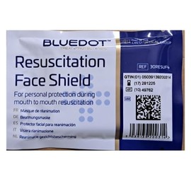 BLUE DOTS RESUSCITATION FACE SHIELD – PROTECTIVE BARRIER – MOUTH-TO-MOUTH SHEILD