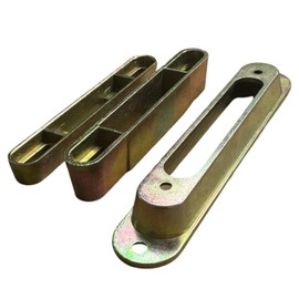 Easy Fix Hardware 5-3/4" Pocket Trim Adapter Plate with 5-1/4" Hole Spacing and Two Raised Keepers for Standard Sliding Patio Glass Door Mortise Lock Replacement and Repair