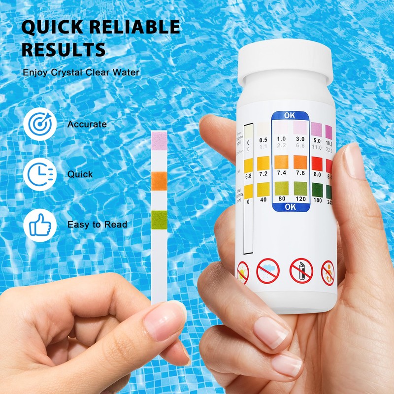 Ainkter Pool Test Strips - 3-in-1 Pool Water Testing Kit
