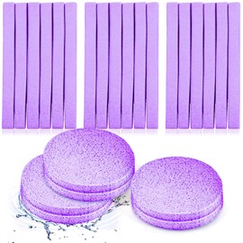 UNIVERSOENLÍNEA.COM | 120 Esponjas Faciales Comprimidas para Esteticistas - Limpieza, Eliminación de Maquillaje, Exfoliante, Spa Lavado - Redondas (Morado)