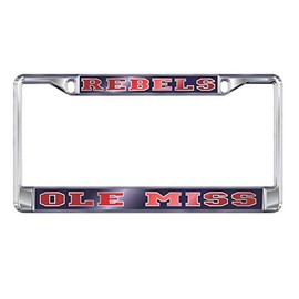 OLE Miss Rebels Mirrored Chrome License Plate Frame