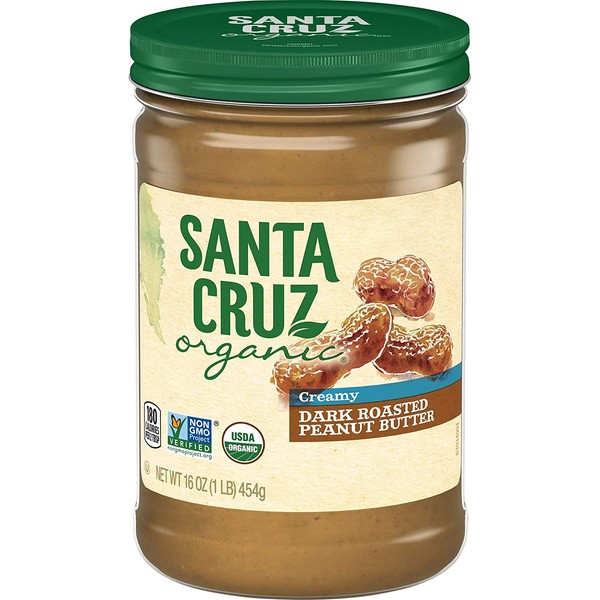 Santa Cruz Organic Peanut Butter, Dark Roasted, Creamy, 16 Ounces