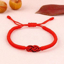 COLORFUL BLING Adjustable Matching Tibetan Red String Bracelets Good Luck Knot Wristband for Women Men Couples Friends Family Long Distance Relationship Protection Jewelry