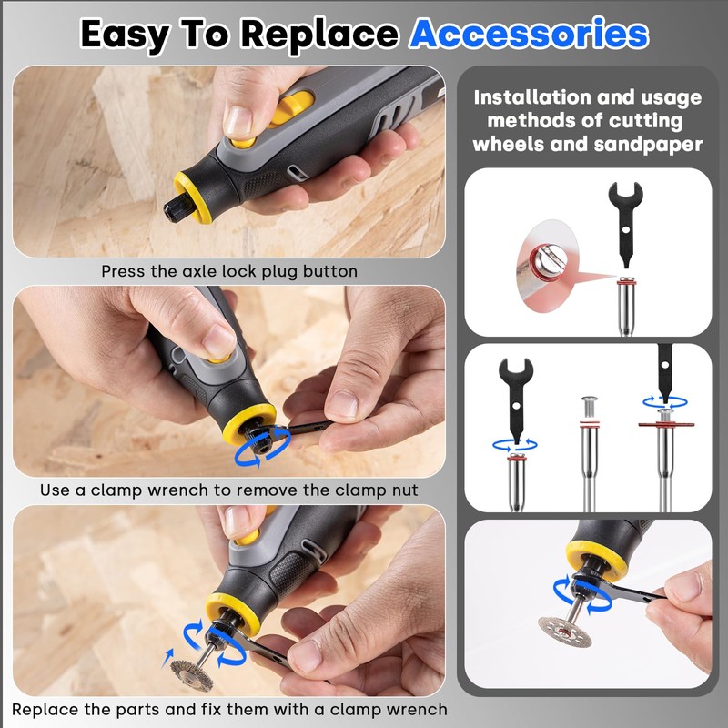 Enventor Cordless Rotary Tool, 8V Power Rotary Tool Kit with