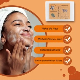 Soleneva Beef Tallow Soap Bar, Naturseife aus Rindertalg, Feuchtigkeitsspendende Skincare Seife für Gesicht & Körper, Ideal für Trockene Haut, Feste Seife für Duschen, Körperpflege und Hautpflege (1)