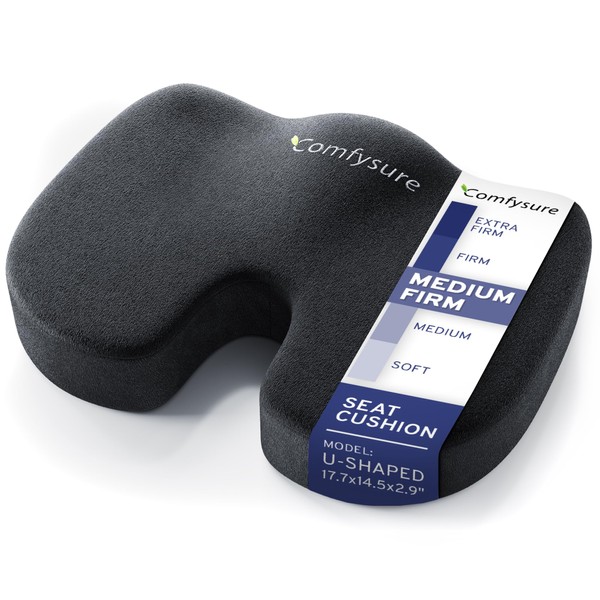 Memory Foam Seat Cushion - Tailbone Pain Relief Cushion, Non-Slip