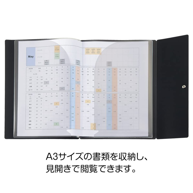 Lihit Lab Noir x Noir Pocket Holder, A4, Black F5907
