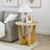 espidoo Round Side Table Modern Wooden: 25" End Table with