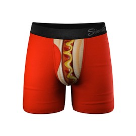 Shinesty Hammock Support Mens Underwear | Boxer Briefs Men with Fly | US XL Hot Dog