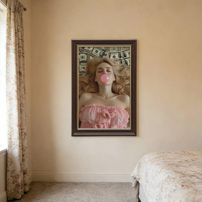 20x30 Wood Grain Gold Border Frame with Home is My